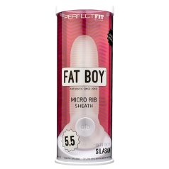   Fat Boy Micro Ribbed - navlaka za penis - rebrasti - 15 cm - bijela