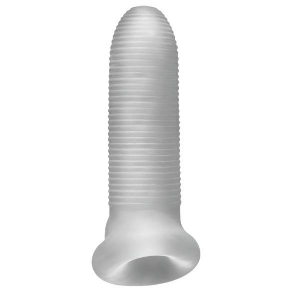 Fat Boy Micro Ribbed - navlaka za penis - rebrasti - 15 cm - bijela