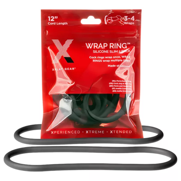 Perfect Fit Slim Wrap 12 - tanka crna prsten za penis (30 cm)