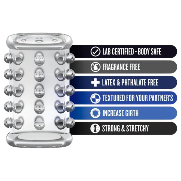 Stay Hard - penis prsten s točkicama - prozirni