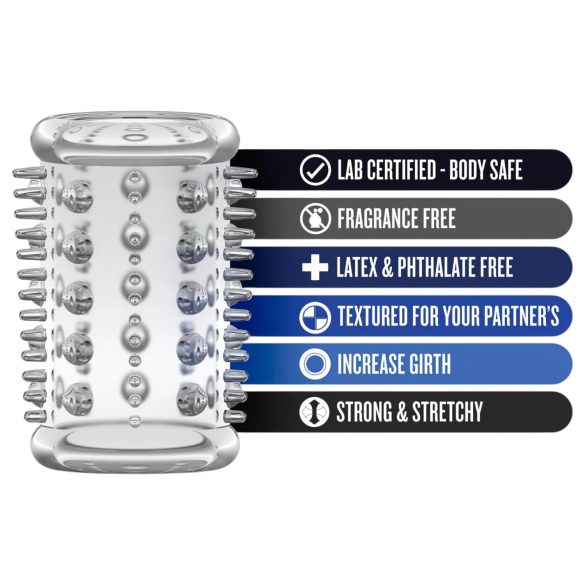 Stay Hard - penis prsten s bodljicama - prozirni