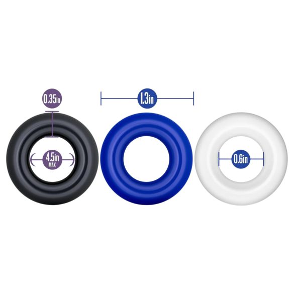 Stay Hard - set prstena za penis - 3 komada - raznobojni