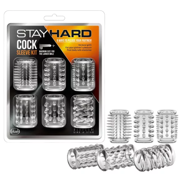 Stay Hard - set penis prstena - prozirni - 6 komada