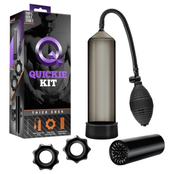 Quickie Kit - set za penis pumpu - debeli cilindar - 4 dijela