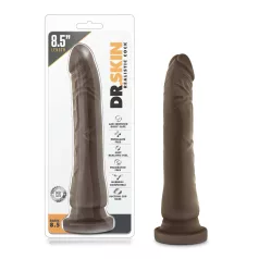   Dr. Skin - realistični dildo s vakuum postoljem - smeđi - 20,5 cm