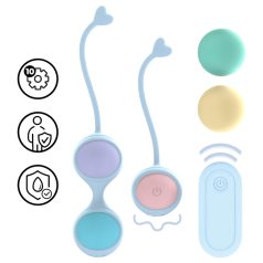 Loveline - vibrirajući set gejša kuglica - plava