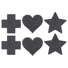 Le Désir - set ukrasa za bradavice - 3 para - crna