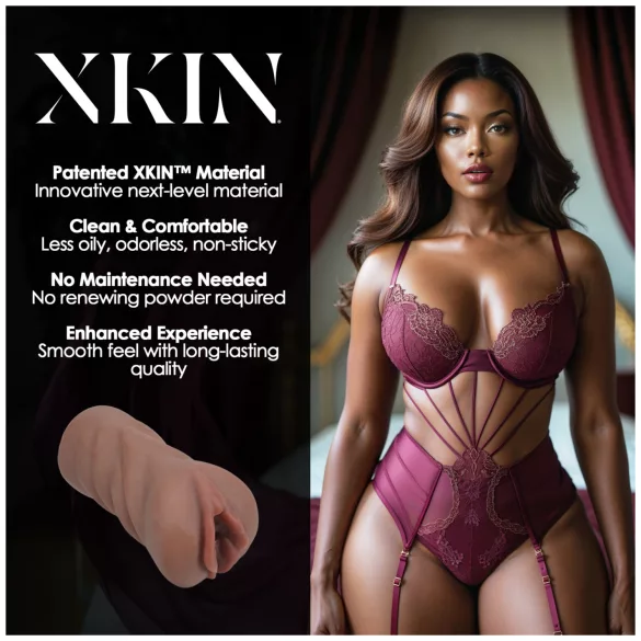 XKIN Next Door Amani - realistična umjetna vagina masturbator (tamna prirodna)