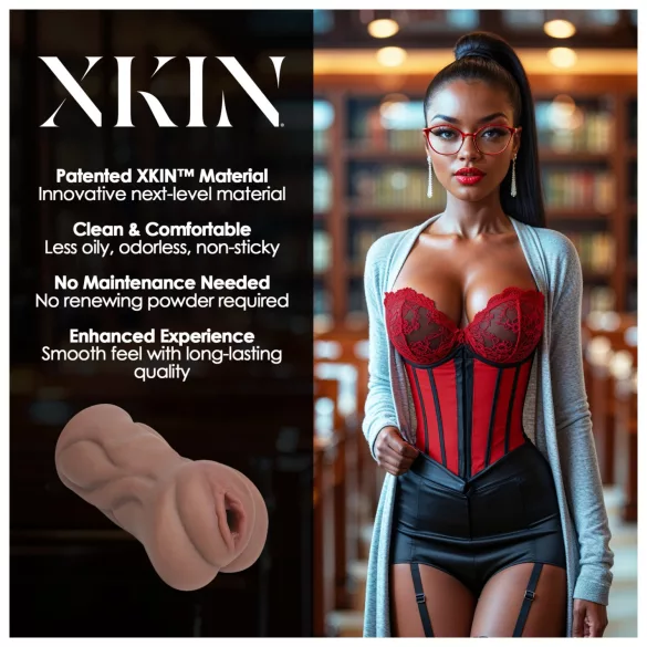 XKIN Librarian Paige - realistična umjetna vagina masturbator (prirodna)