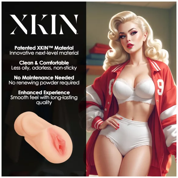 XKIN Lexi Lockerload - realistična umjetna vagina masturbator (prirodne boje)