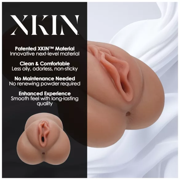 XKIN - realistična umjetna vagina - L (tamna prirodna)