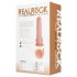 RealRock - vibrator s vakuumskom čašom - realistični - bež - 20,5 cm