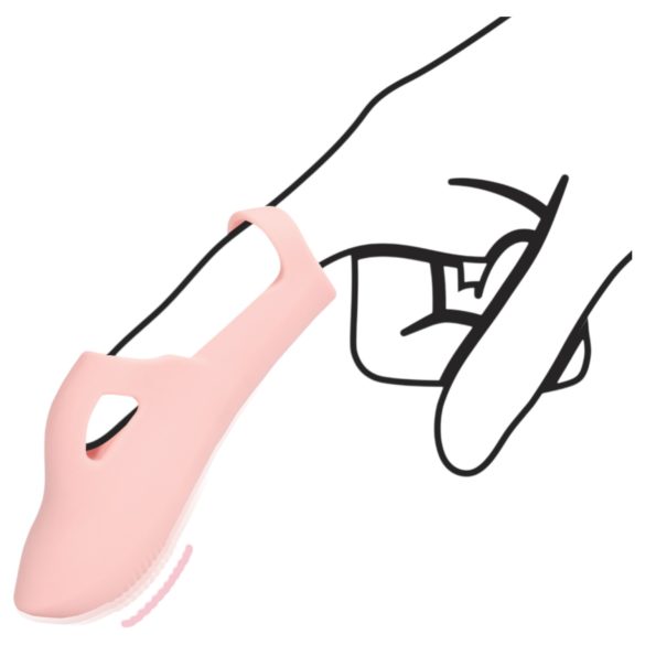 Loveline - rebrasti prstni vibrator (ružičasti)