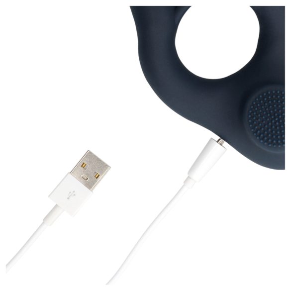 Loveline - vibrirajući penis prsten s klitoralnim stimulatorom - siva