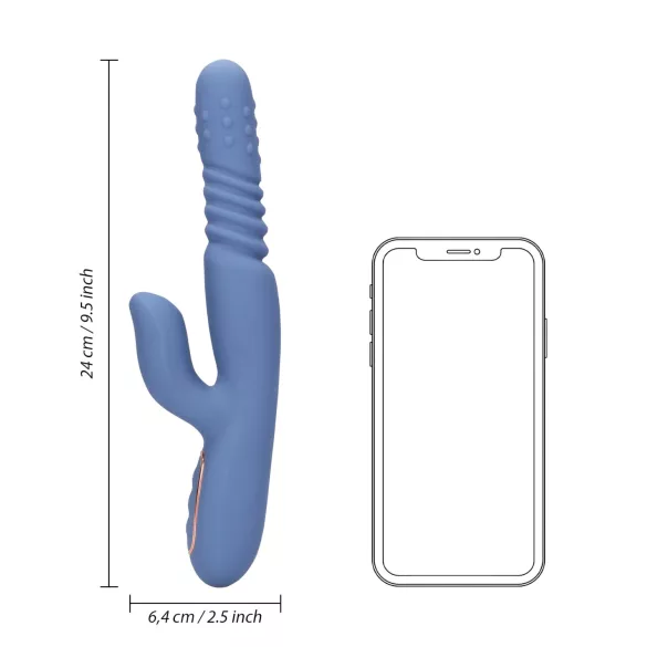 Loveline - zagrijavajući potisni vibrator (plavi)