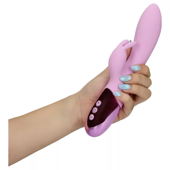 Loveline - punjivi zeko vibrator s klitoralnim stimulatorom (rozi)