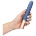Loveline Travel - vibrator s punjivom baterijom i spremnikom za lubrikant (pastelno plava)