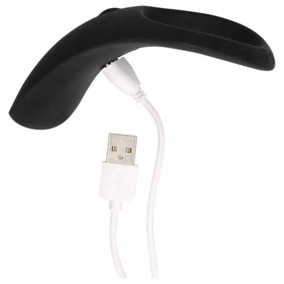 Loveline - vibrirajući penis i prsten za testise na punjenje - dugačak - crni