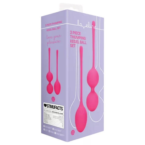 Loveline - set uteženih Kegel kuglica - 2 dijela - ružičasta