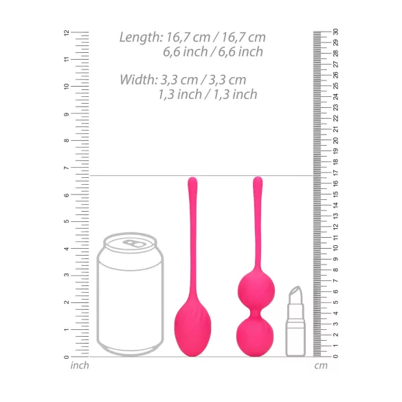 Loveline - set uteženih Kegel kuglica - 2 dijela - ružičasta