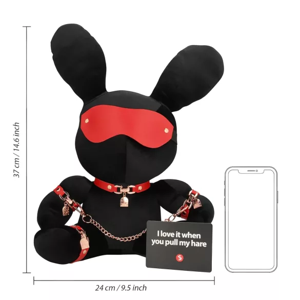 Bondage Rabbit - BDSM lisice s krznenim - crna