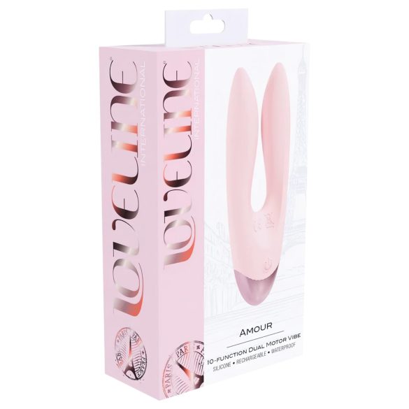 Loveline Amour - vibrator s dvostrukim krakom - silikon - roza