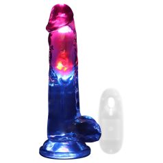 REALROCK - vibrator s testisima - svijetleći - 20 cm