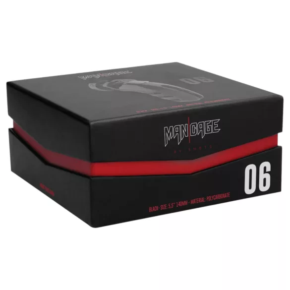 ManCage Model 06 - kavez za penis za muškarce (crni) - 14 cm
