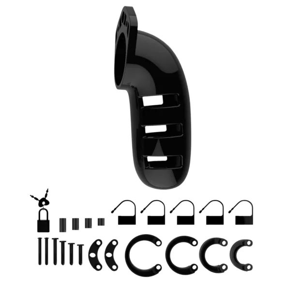 ManCage Model 06 - kavez za penis za muškarce (crni) - 14 cm
