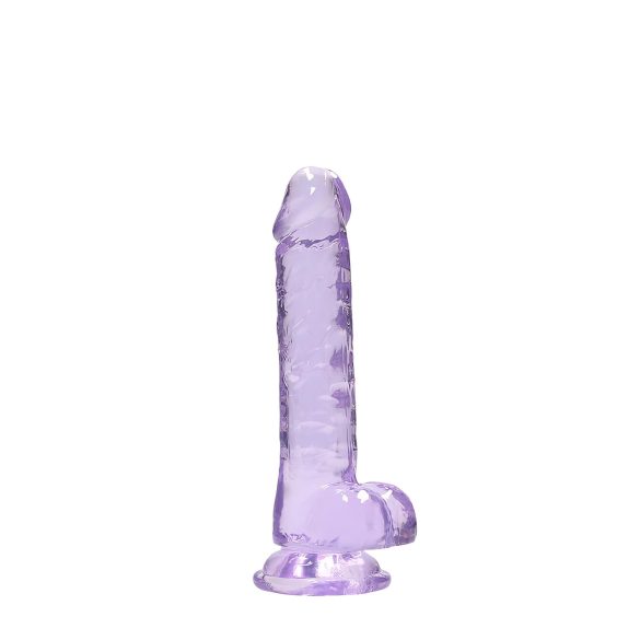 RealRock - realistični dildo - proziran ljubičasti - 17 cm