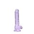 RealRock - realistični dildo - proziran ljubičasti - 17 cm