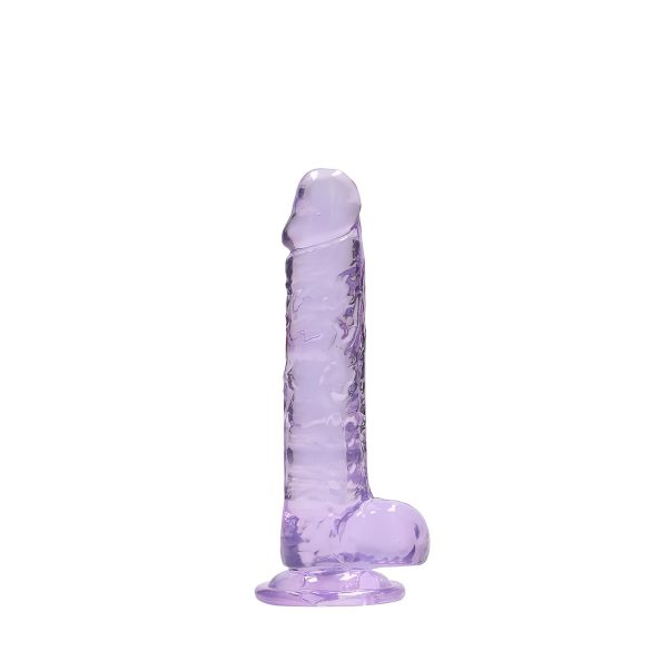 RealRock - realistični dildo - proziran ljubičasti - 17 cm
