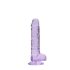 RealRock - realistični dildo - proziran ljubičasti - 17 cm