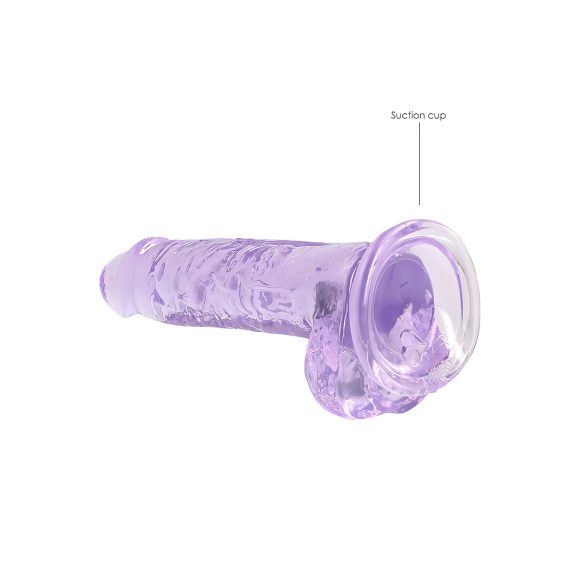 RealRock - realistični dildo - proziran ljubičasti - 17 cm