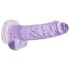 RealRock - realistični dildo - proziran ljubičasti - 17 cm