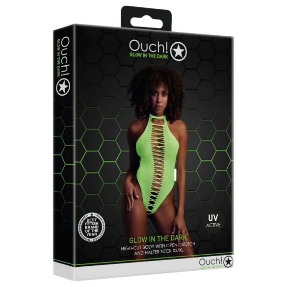 Ouch! - seksi otvoreni body - fosforescentni - neon zelena