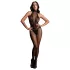Le Désir - mrežasti bodystocking s čipkom - crna - S-XL