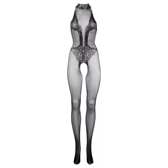 Le Désir - mrežasti bodystocking s čipkom - crna - S-XL