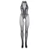 Le Désir - mrežasti bodystocking s čipkom - crna - S-XL