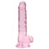 RealRock - realistični dildo - prozirni ružičasti - 17 cm