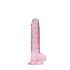 RealRock - realistični dildo - prozirni ružičasti - 17 cm