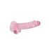RealRock - realistični dildo - prozirni ružičasti - 17 cm