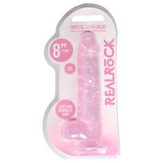 REALROCK - prozirni realistični dildo - ružičasti (19cm)