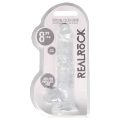 RealRock - realistični dildo - prozirni - 19 cm