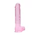 RealRock - realistični dildo - proziran pink - 22 cm