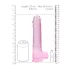 RealRock - realistični dildo - proziran pink - 22 cm