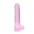 RealRock - realistični dildo - proziran pink - 22 cm