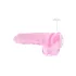 RealRock - realistični dildo - proziran pink - 22 cm
