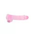 RealRock - realistični dildo - proziran pink - 22 cm