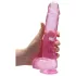 RealRock - realistični dildo - proziran pink - 22 cm